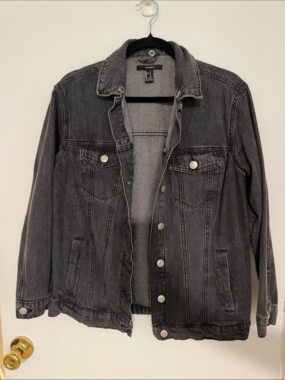Forever 21 Washed Black Denim Jacket